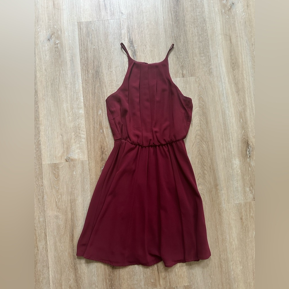 Blue Rain Maroon Dress